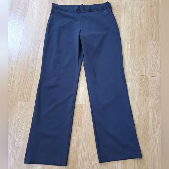 Adidas Wide Leg Classic Fit Yoga Pants - size Large in Black - Picture 1 of 9